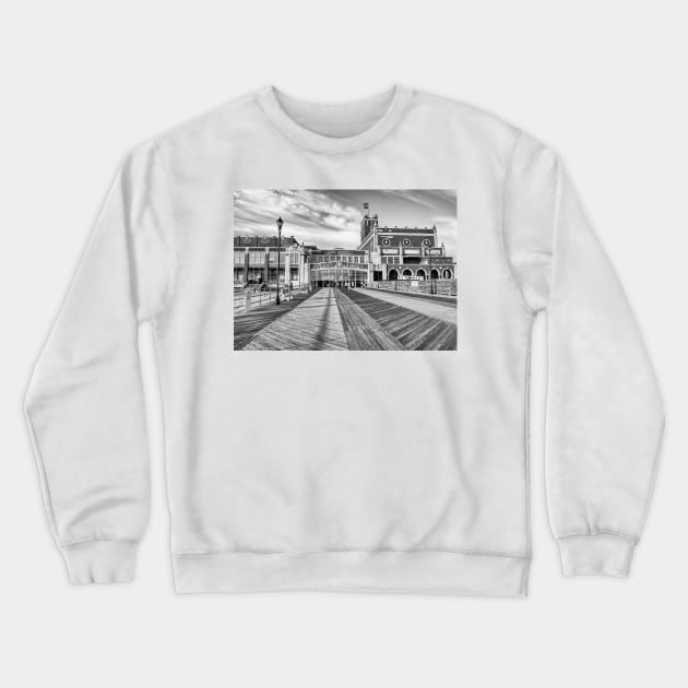 On the Asbury Park Boardwalk Crewneck Sweatshirt by fparisi753